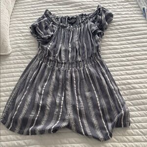 Angie Gray and White Striped Women Shorts